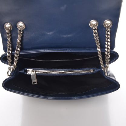 Saint Laurent Calfskin Y Quilted Monogram Small Loulou Chain Satchel Denim Blue 5 of 7