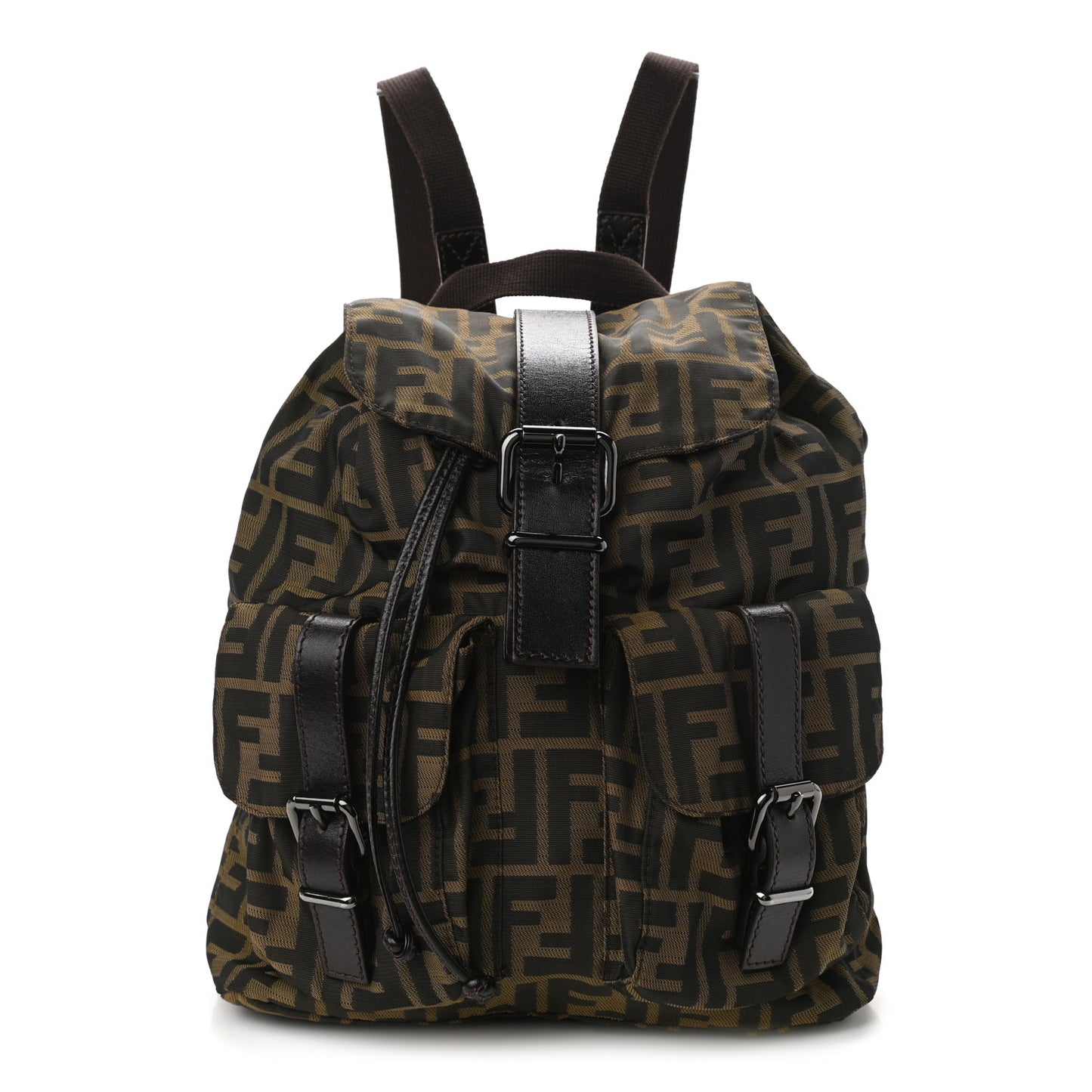 Zucca Drawstring Flap Backpack Tobacco