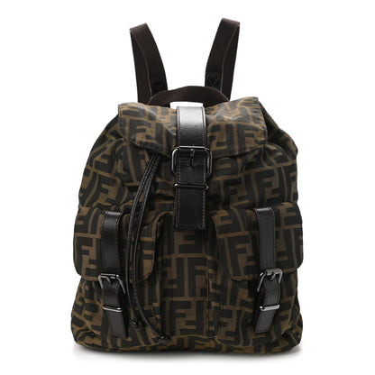 Fendi Zucca Drawstring Flap Backpack Tobacco 1 of 9