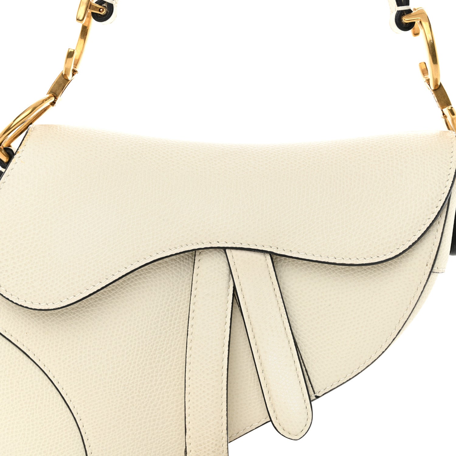 Christian Dior Grained Calfskin Mini Saddle Bag White 8 of 10