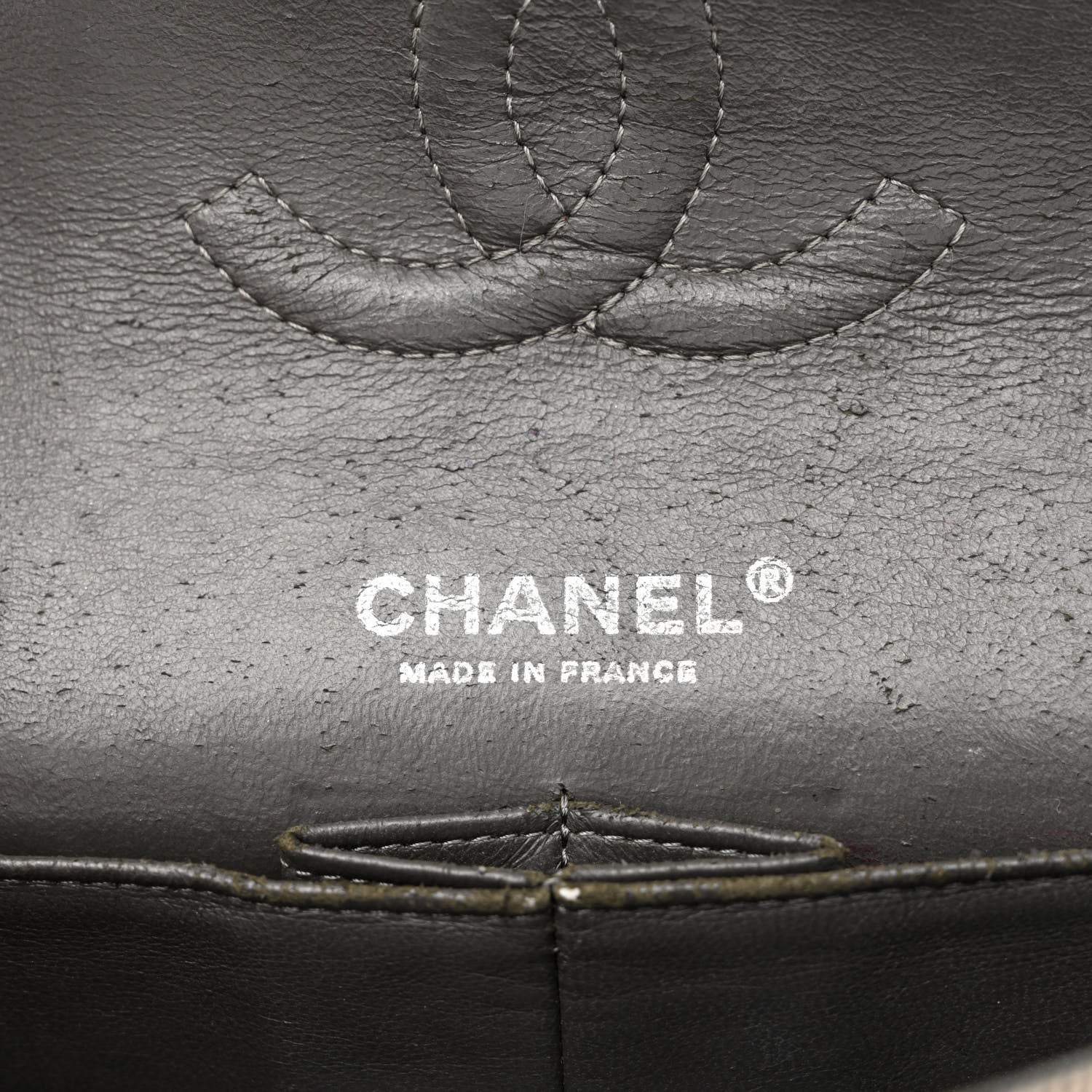 Chanel Distressed Denim Quilted Medium Double Flap Grey Pink 6 of 12
