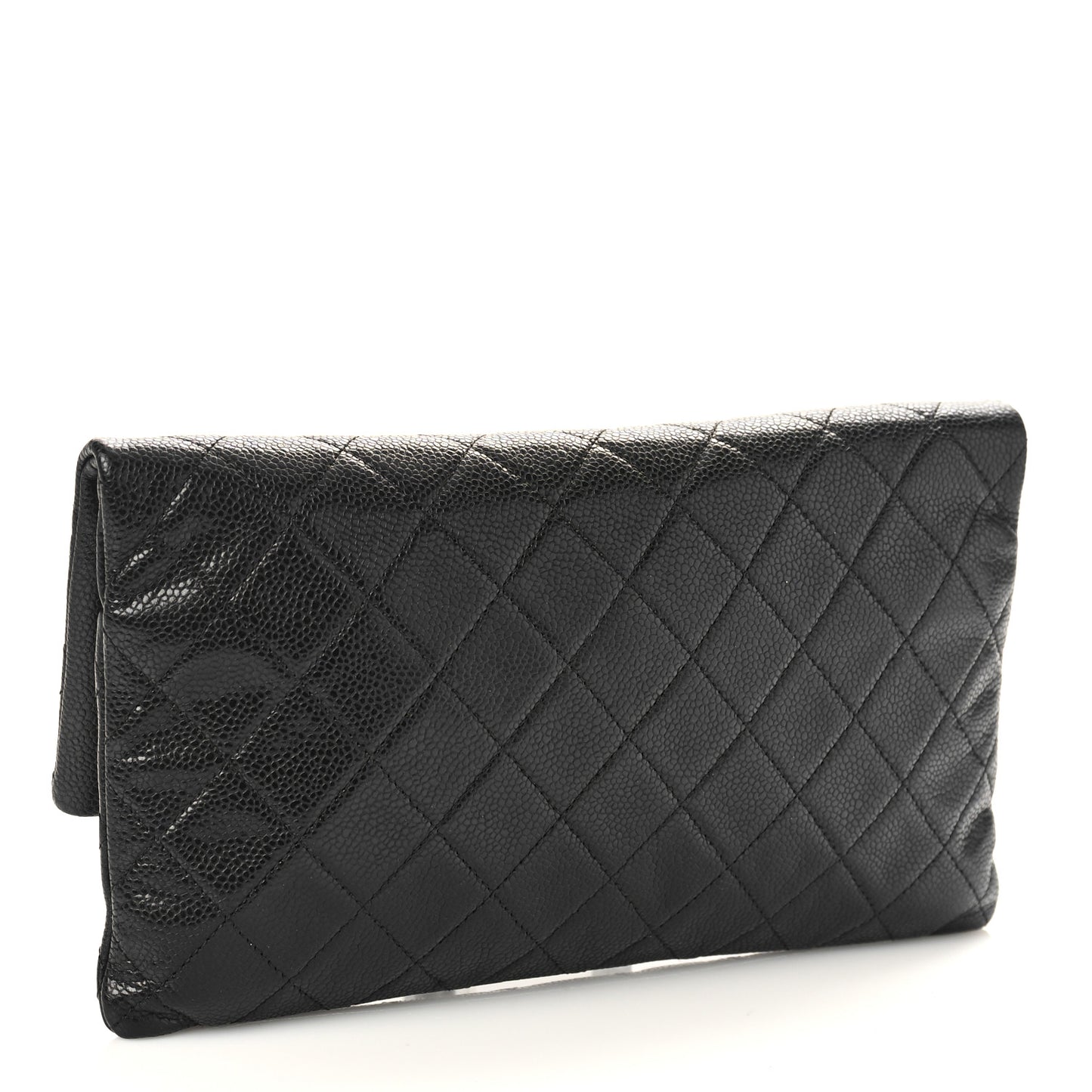 Caviar Quilted CC Beauty Clutch Black