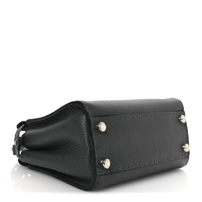 Fendi Cuoio Romano Selleria Bi-Color Mini Peekaboo Iconic Satchel Asfalto Latte 4 of 11