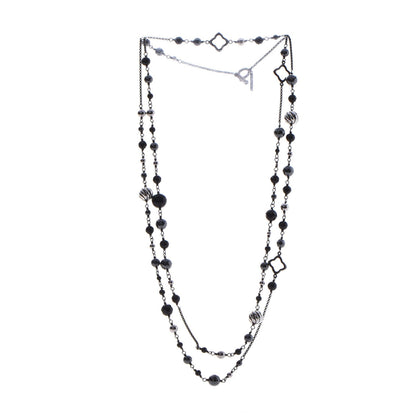 David Yurman Sterling Silver Black Onyx Hematite Elements Chain Necklace 3 of 6