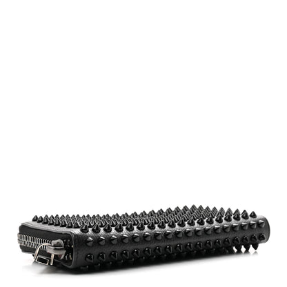 Christian Louboutin Calfskin Empire Panettone Spiked Zip Around Wallet Black 4 of 7
