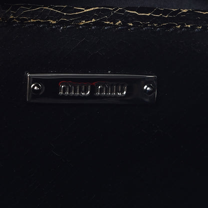 Miu Miu Calfskin Craquele Shopping Bag Ebano 7 of 10