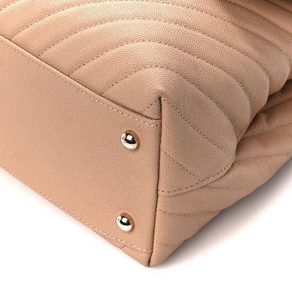 Chanel Caviar Chevron Quilted Medium Coco Handle Flap Beige 11 of 11