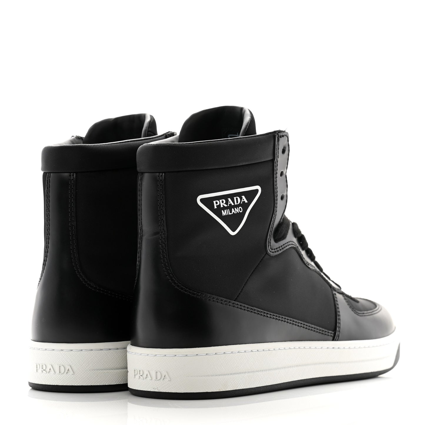 Spazzolato Rois Re-Nylon Triangle Logo Womens High Top Sneakers 39 Black