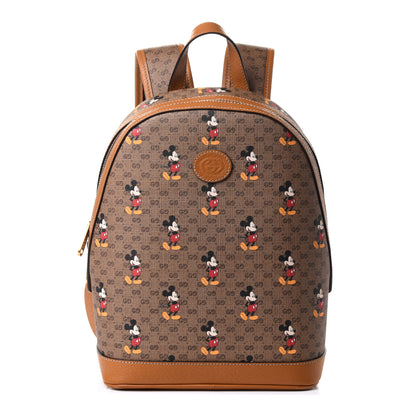 Gucci X DISNEY Mini Vintage GG Supreme Monogram Mickey Mouse Small Dome Backpack Beige Vintage Sun Oil 1 of 10
