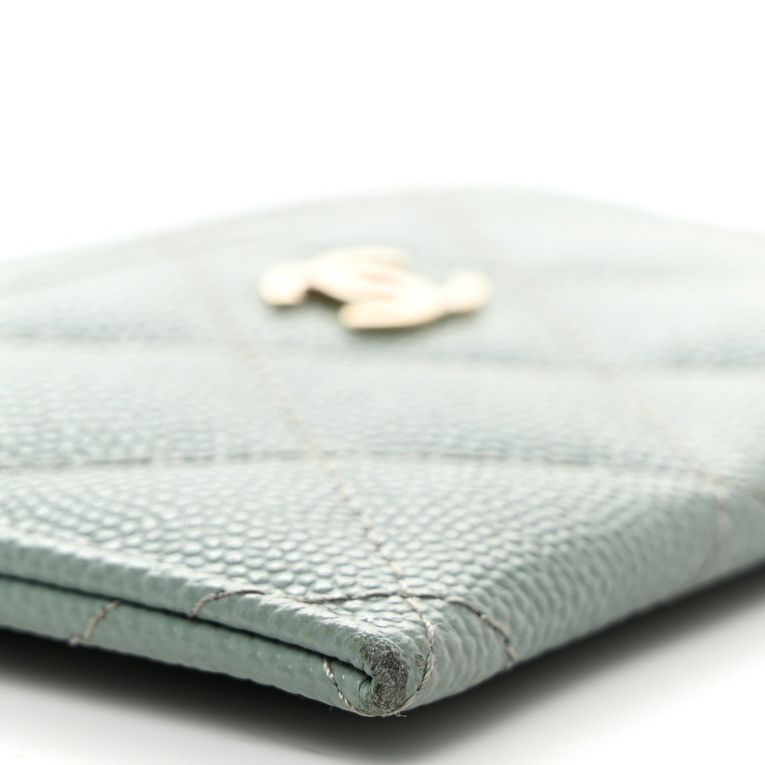 Chanel Caviar Quilted Card Holder Light Blue 9 of 10