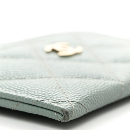 Chanel Caviar Quilted Card Holder Light Blue 9 of 10