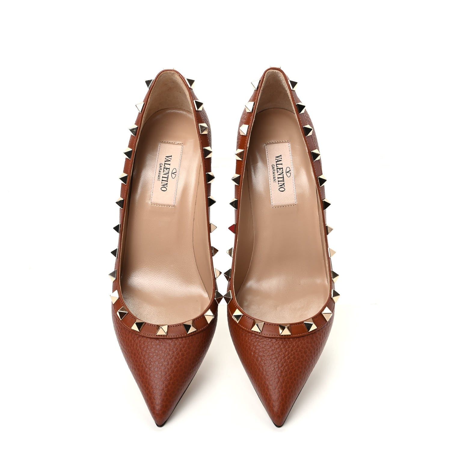 Valentino Garavani Pebbled Calfskin Rockstud 85mm Pumps 36 Cuoio 5 of 10