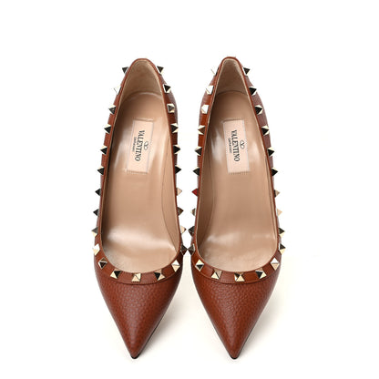 Valentino Garavani Pebbled Calfskin Rockstud 85mm Pumps 36 Cuoio 5 of 10