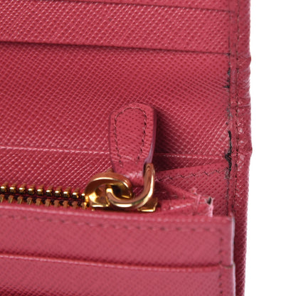 Prada Saffiano Metal Continental Flap Wallet Peonia 12 of 13