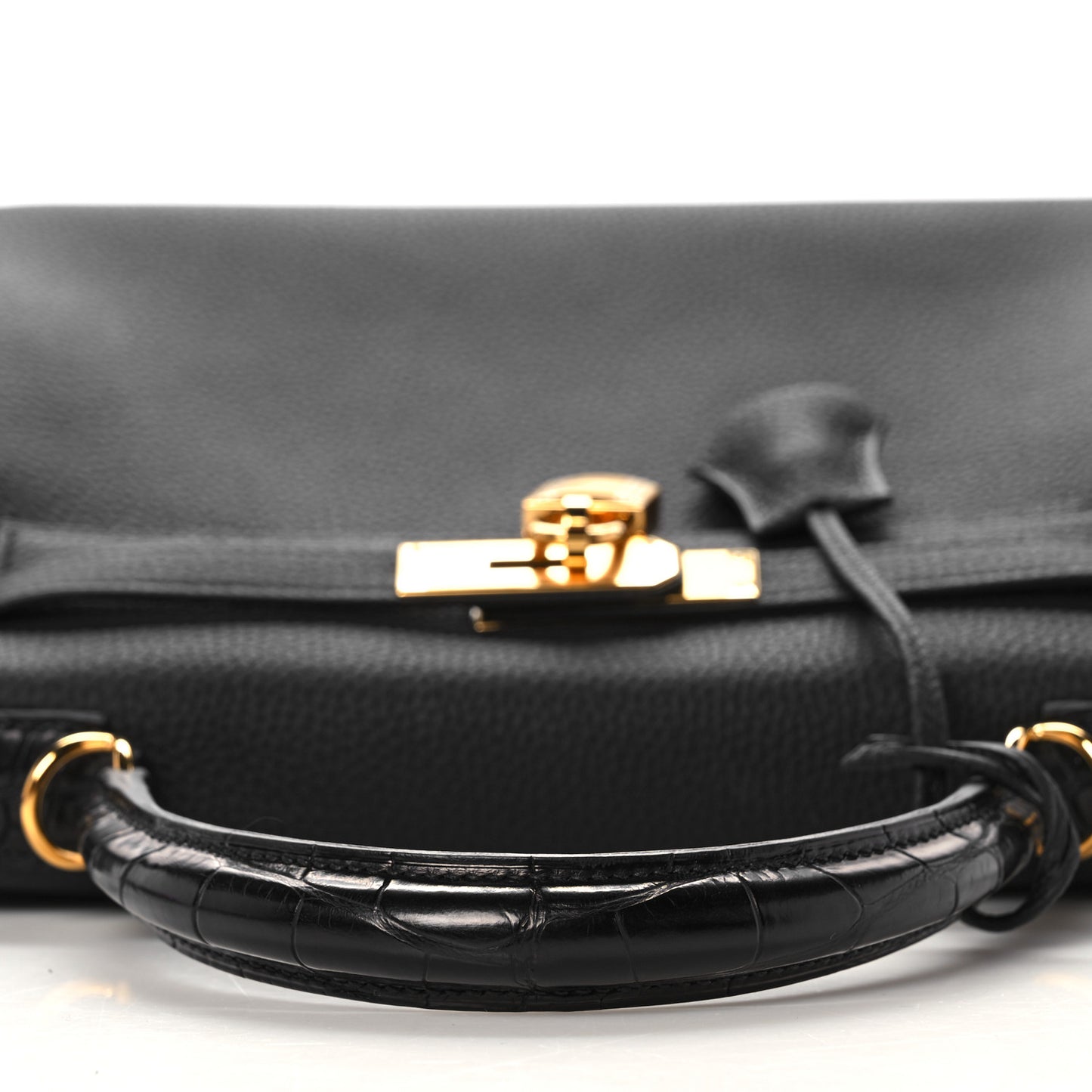 Togo Matte Alligator Kelly Retourne Touch 28 Black