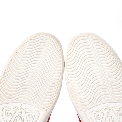 Gucci Calfskin Miro Soft Web Embroidered Mens Ace Sneakers 8 White Green 11 of 13
