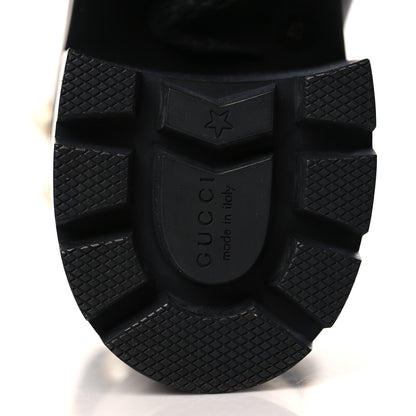 Gucci Calfskin Embroidered Lace Up Combat Ankle Boots 40 Black 6 of 7