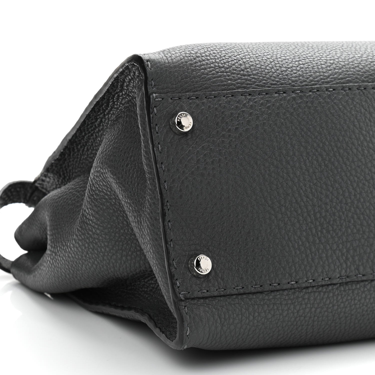 Fendi Cuoio Romano Selleria Bi-Color Large Peekaboo Iconic Satchel Asfalto Latte 9 of 11