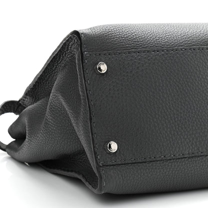 Fendi Cuoio Romano Selleria Bi-Color Large Peekaboo Iconic Satchel Asfalto Latte 9 of 11