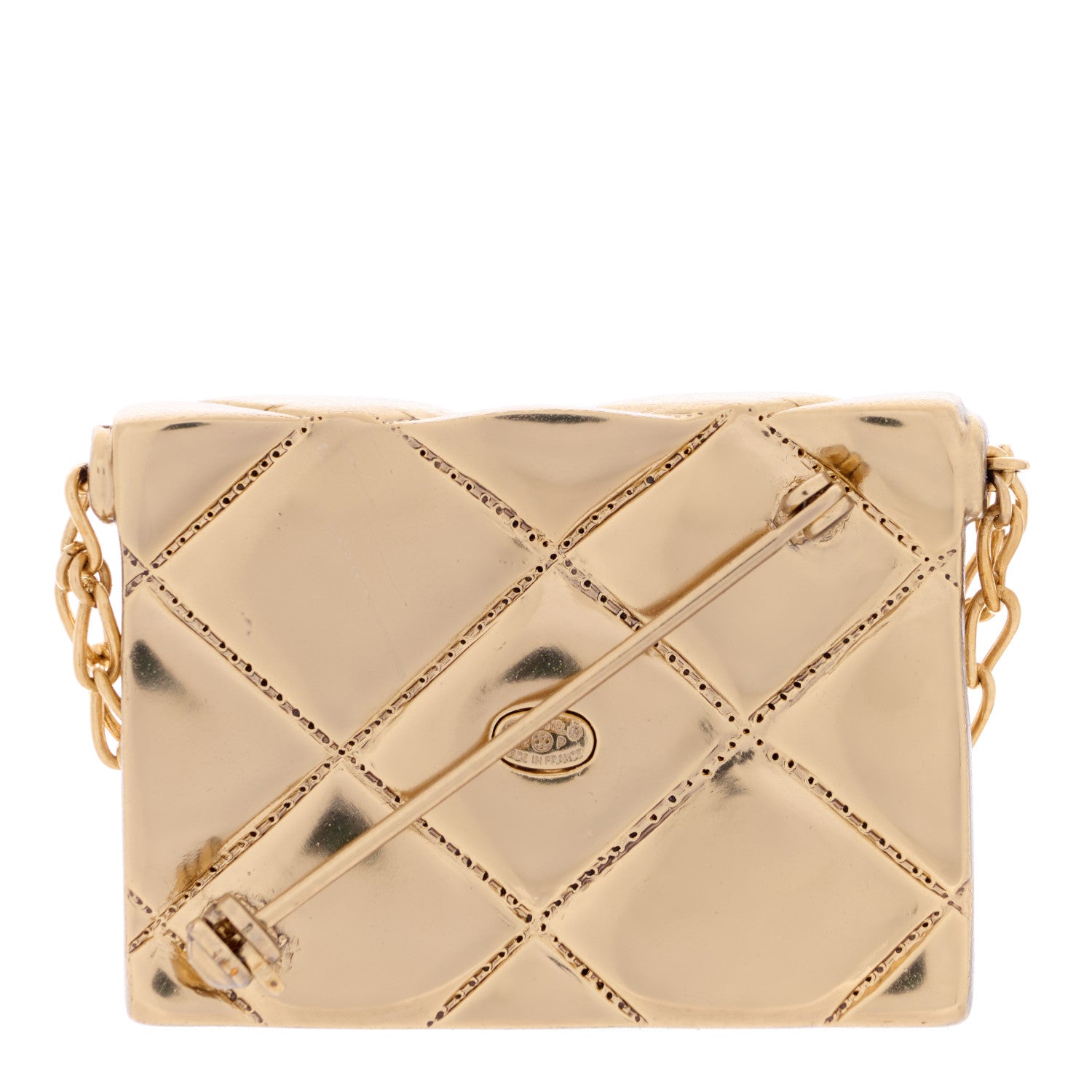 Chanel Quilted Flap Bag Brooch Gold 3 of 4