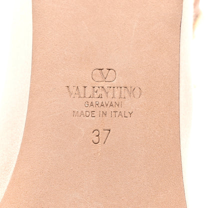 Valentino Garavani Satin Nappa Rockstud Multi Strap Ballerina Flats 37 Rose Cannelle 6 of 8