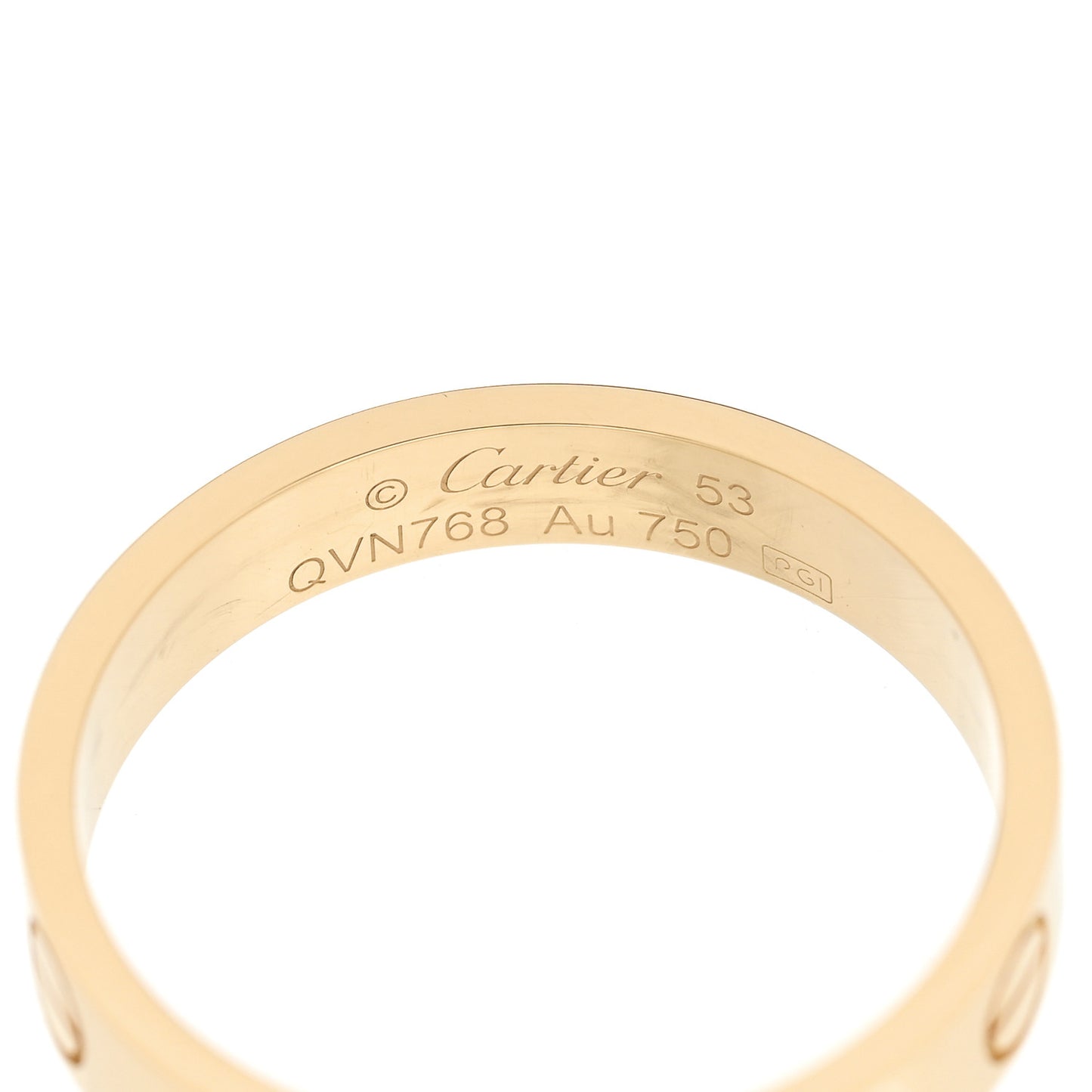 18K Yellow Gold 3.5mm LOVE Wedding Band Ring 53 6.5
