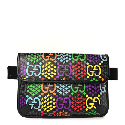 Gucci GG Supreme Monogram Psychedelic Slim Belt Bag Black 1 of 9