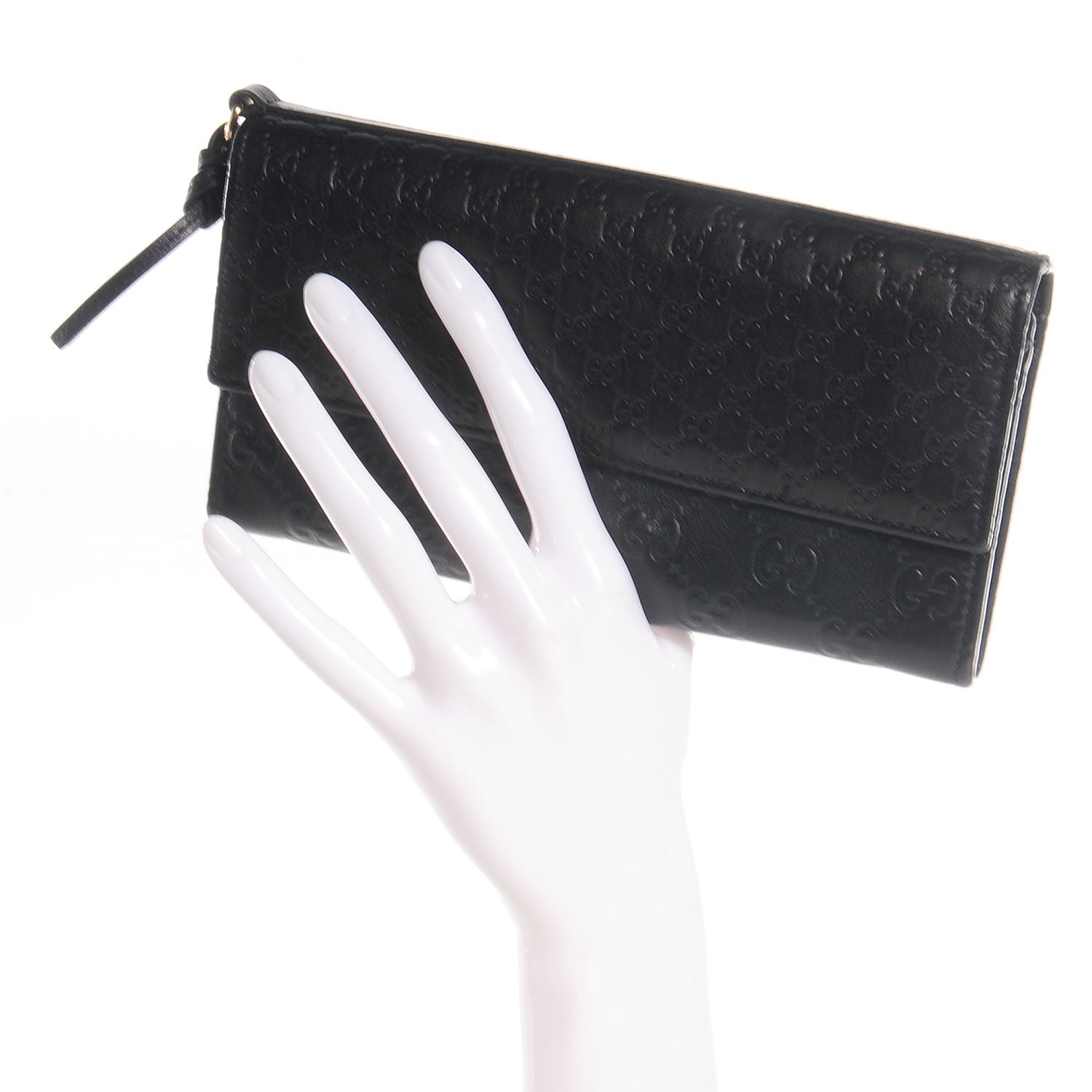 Gucci Guccissima Signature Microguccissima Bree Continental Wallet Black 2 of 7