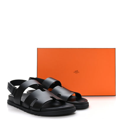Hermes Calfskin Mens Genius Sandals 43 Black 9 of 9