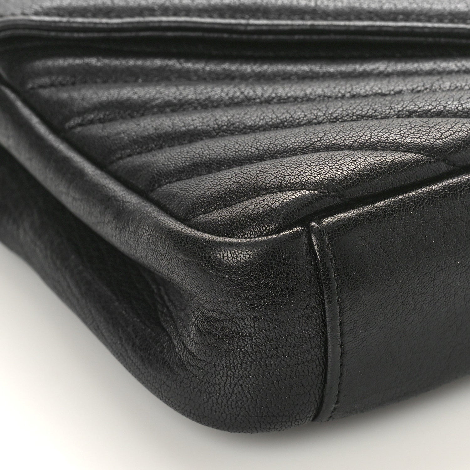 Saint Laurent Sheepskin Matelasse Chevron Monogram Medium College Bag Black 7 of 11