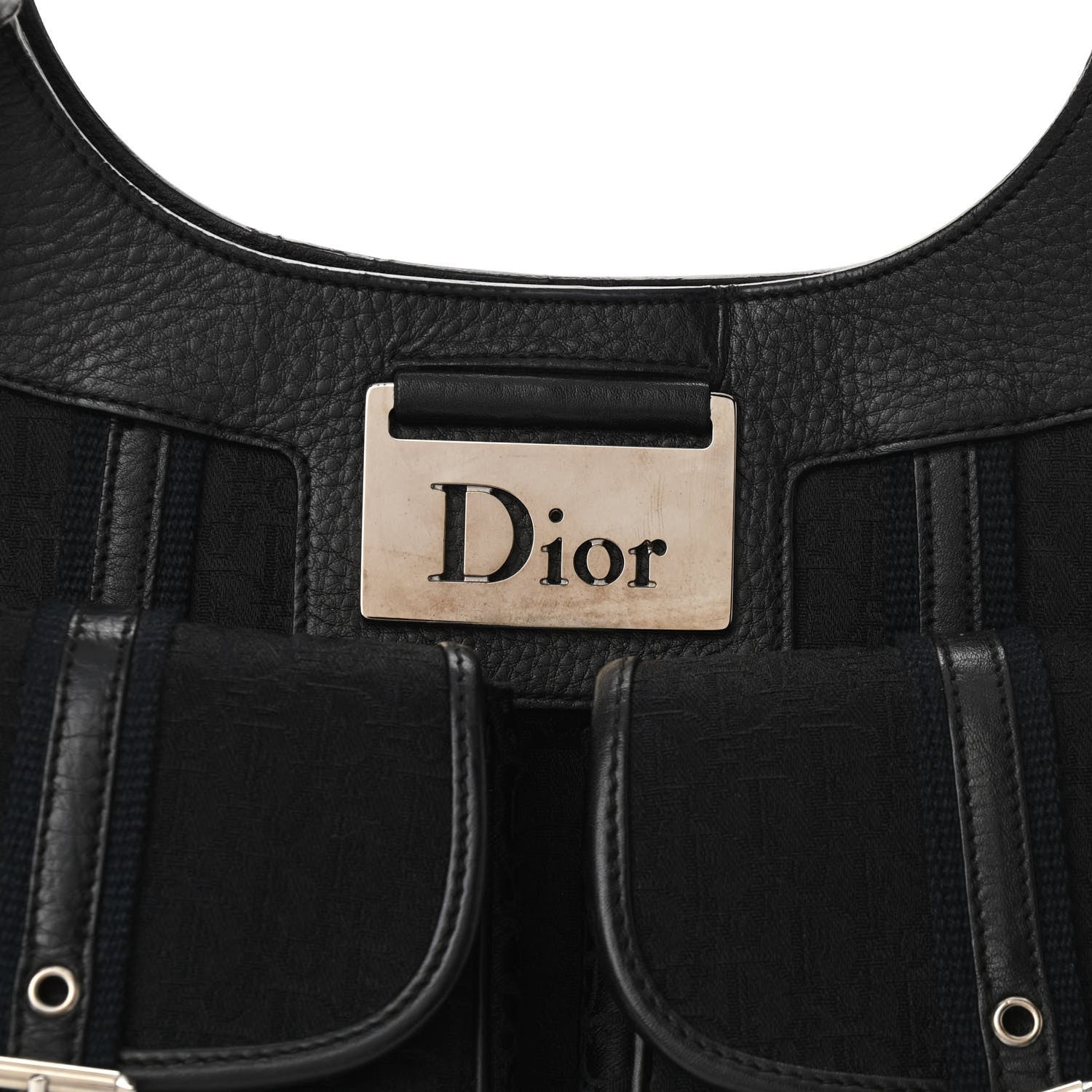 Christian Dior Monogram Pocket Satchel Black 8 of 10