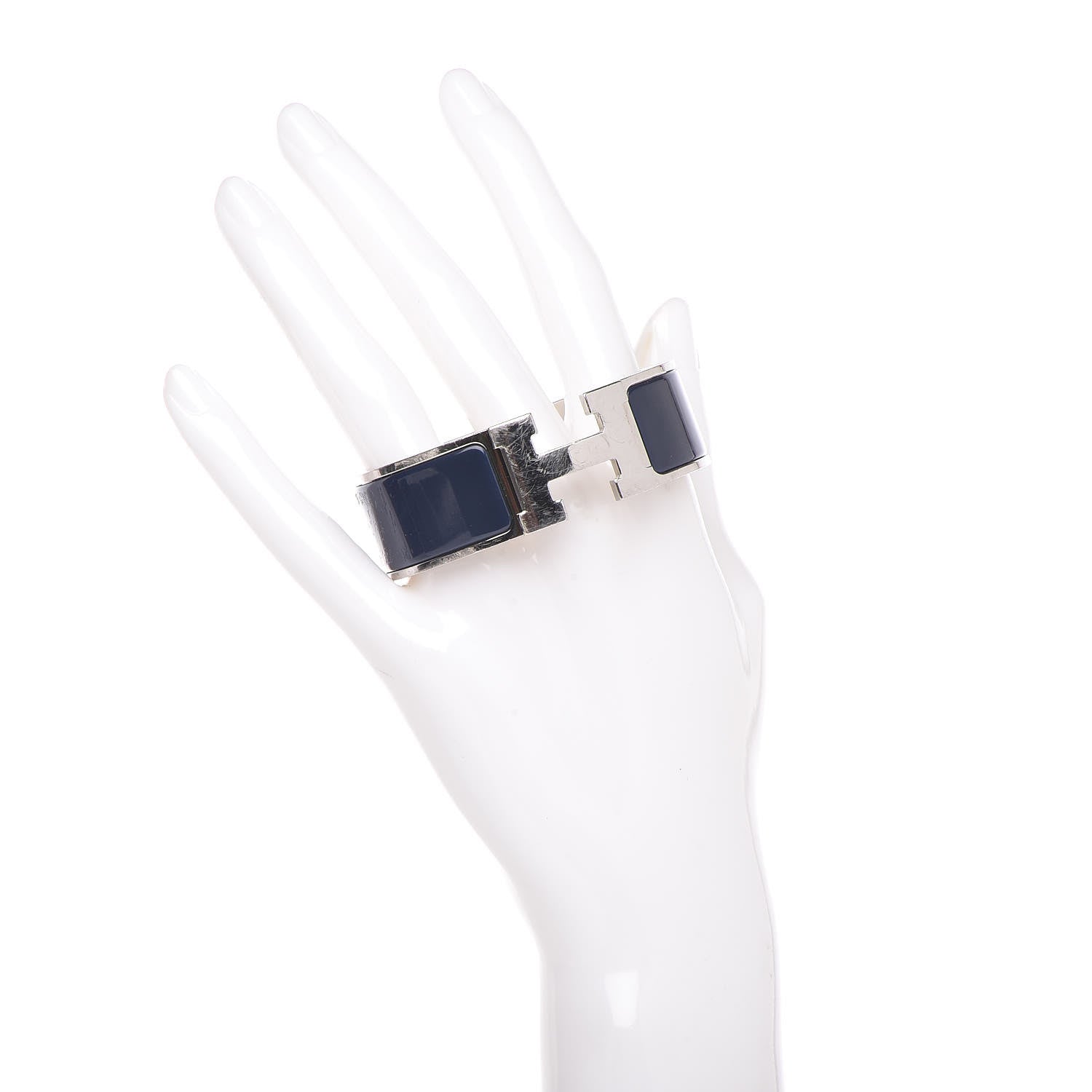 Hermes Enamel Wide Clic Clac H Bracelet PM Indigo 2 of 9