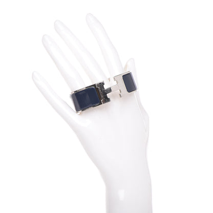 Hermes Enamel Wide Clic Clac H Bracelet PM Indigo 2 of 9