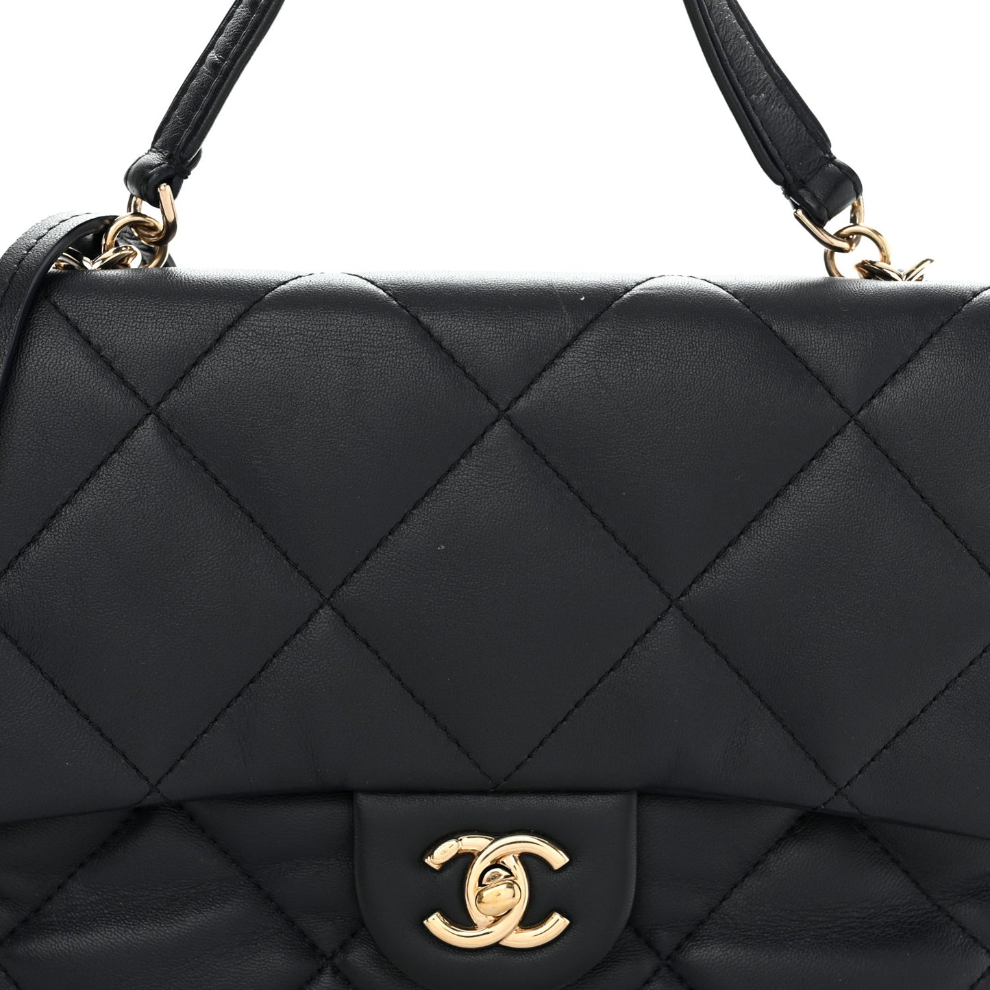 Lambskin Quilted Easy Carry Flap Navy
