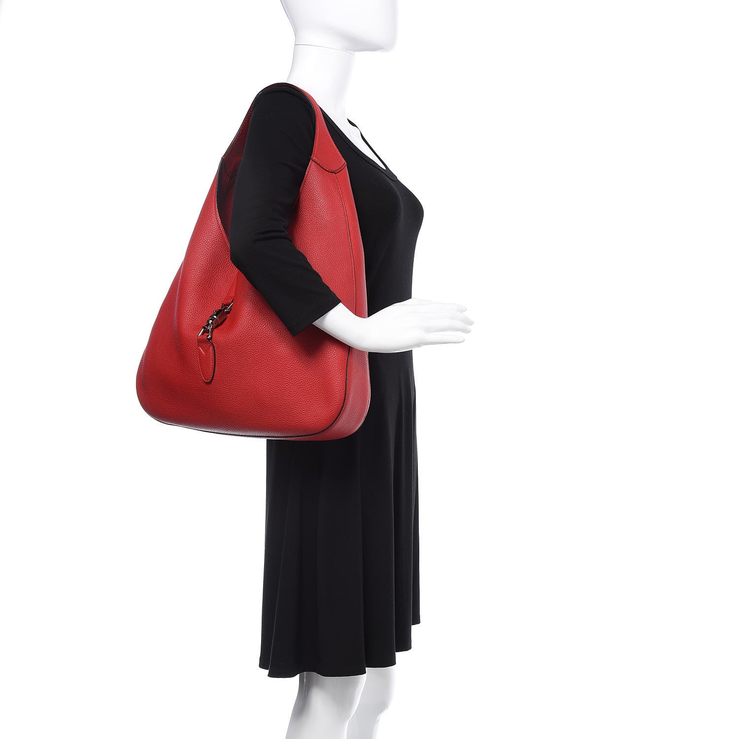 Gucci Soft Grained Calfskin Large Jackie Hobo Hibiscus Red 2 of 12