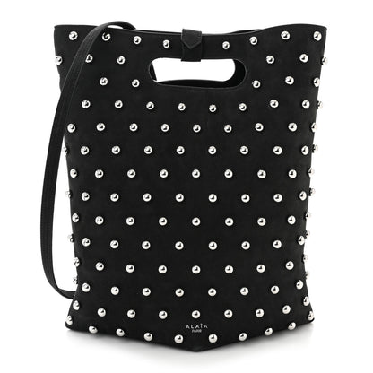 Alaia Nubuck Calfskin Studded Medium Folded Bag Black 1 of 10