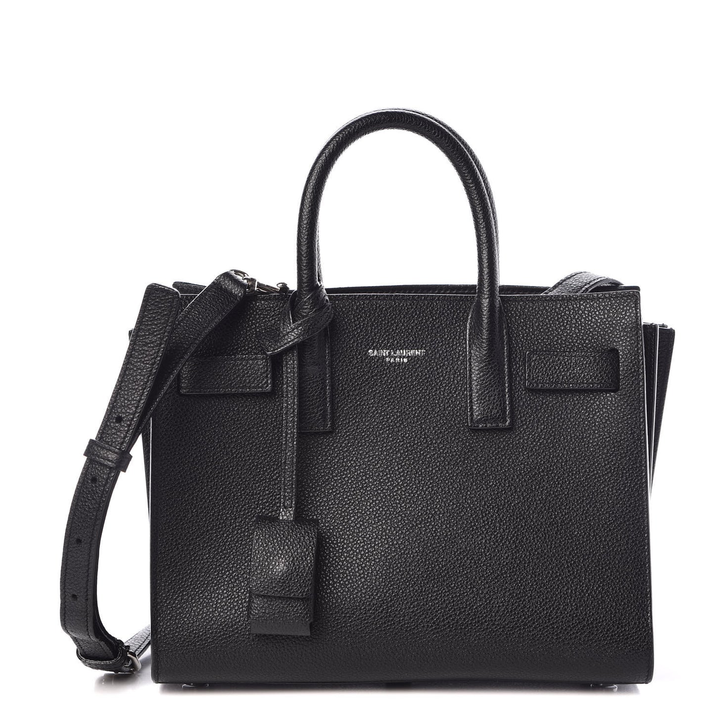 Grained Calfskin Nano Sac De Jour Black