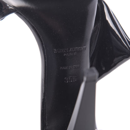 Saint Laurent Patent Calfskin Freja 105 Bow Sandals 35.5 Black 8 of 10