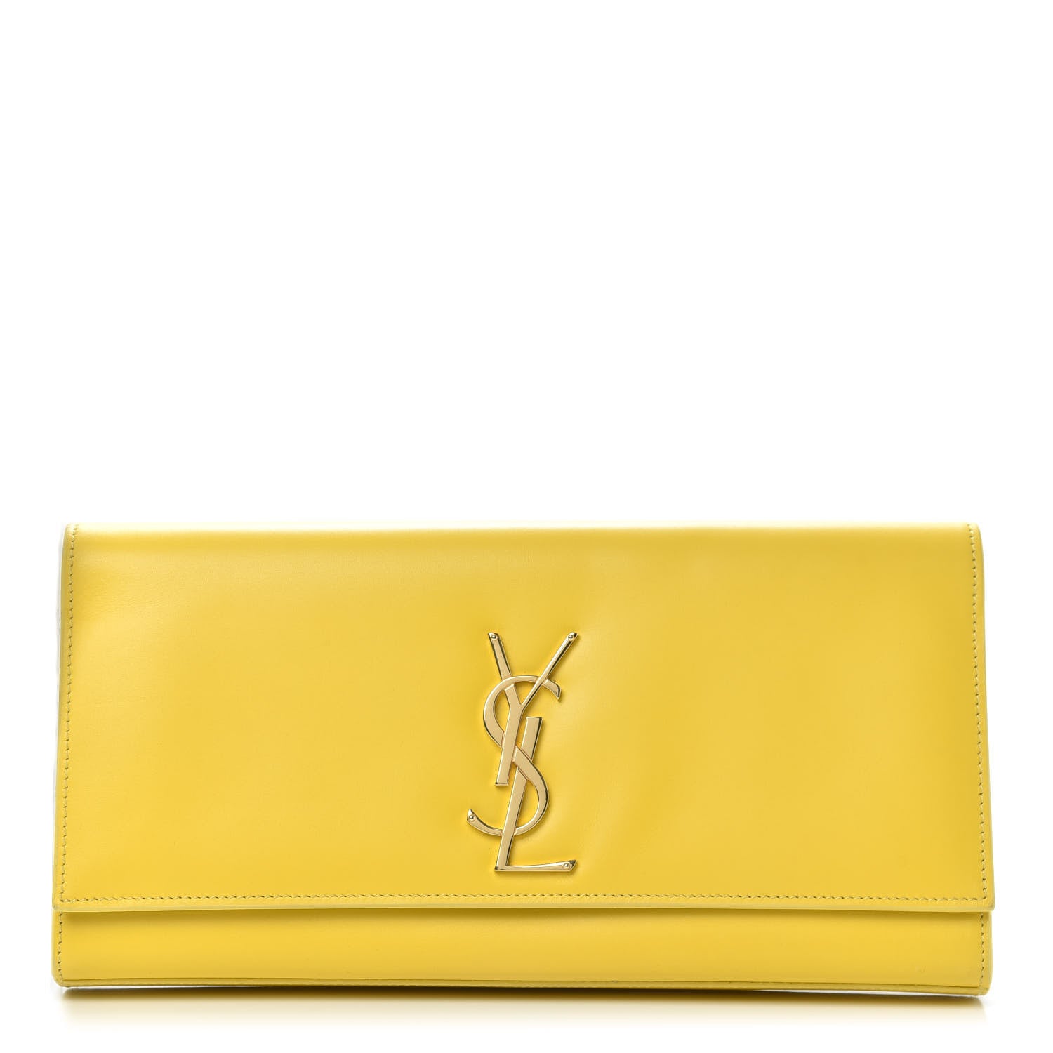 Saint Laurent Calfskin Classic Monogram Cassandre Clutch Mimosa 1 of 10