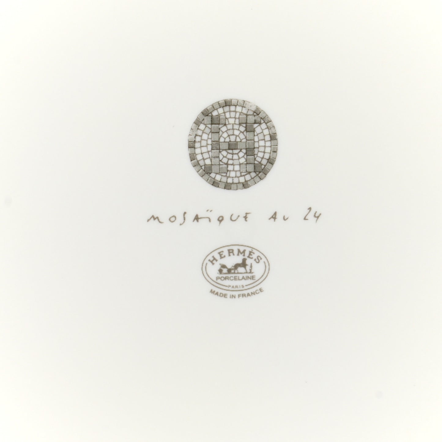 Porcelain Mosaique Au 24 Platinum Square Plate N°3