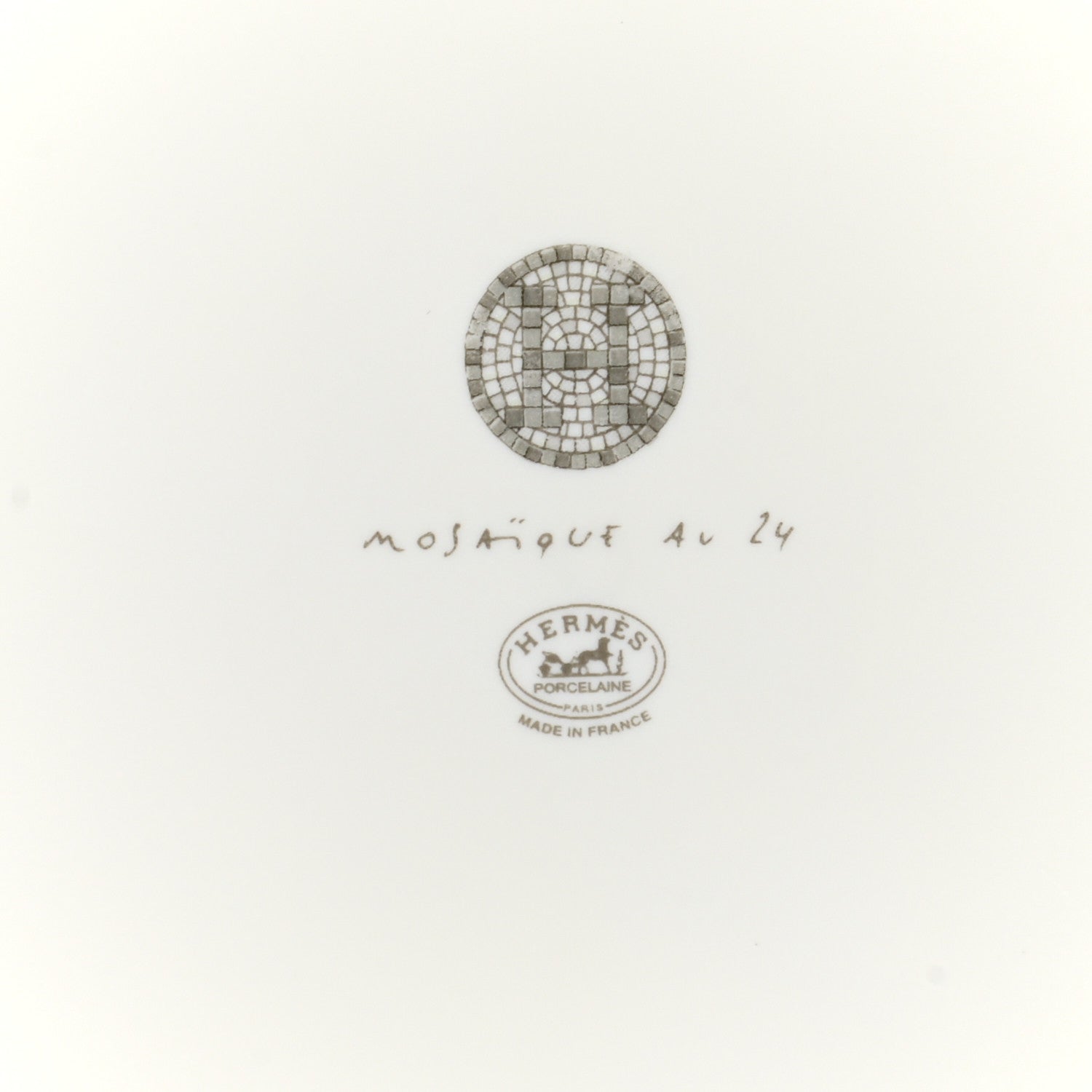 Hermes Porcelain Mosaique Au 24 Platinum Square Plate N°3 4 of 8