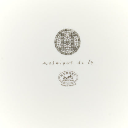 Hermes Porcelain Mosaique Au 24 Platinum Square Plate N°3 4 of 8