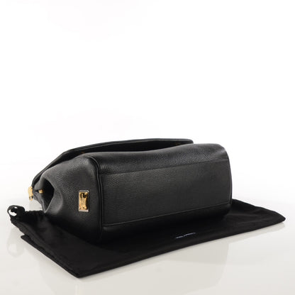 Dolce & Gabbana Grained Deerskin Large Miss Sicily Satchel Black 4 of 7