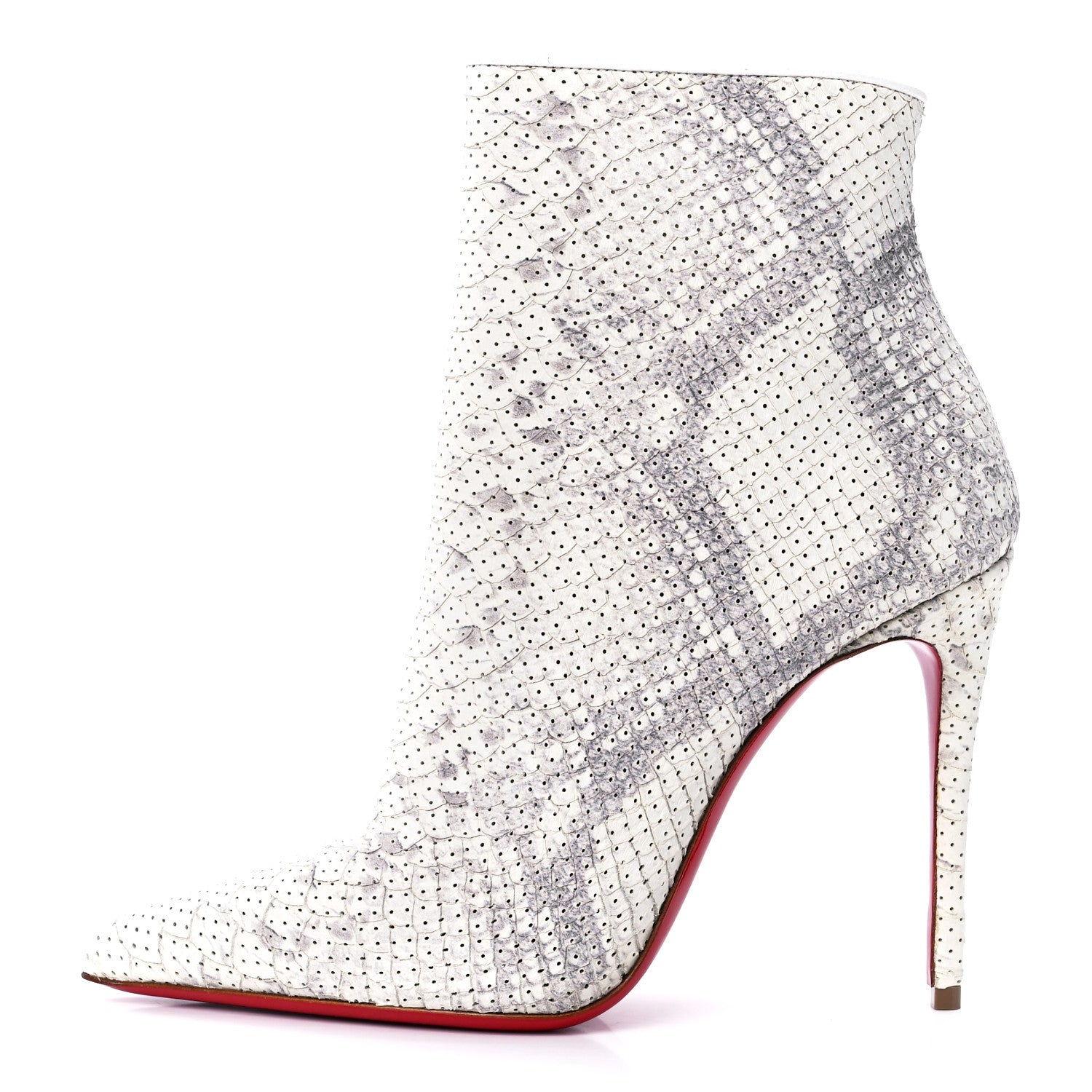 Christian Louboutin Calfskin Perforated So Kate Booty 100 Ankle Boots 37 Roccia 1 of 8