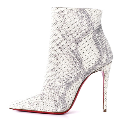 Christian Louboutin Calfskin Perforated So Kate Booty 100 Ankle Boots 37 Roccia 1 of 8