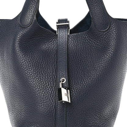Hermes Taurillon Clemence Picotin Lock 18 PM Bleu Nuit 8 of 10