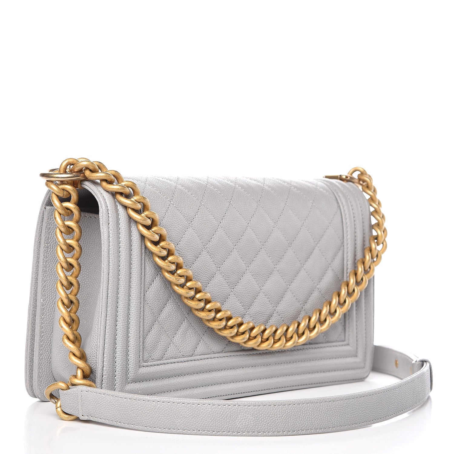 Chanel Caviar Quilted Medium Boy Flap Grey 3 of 9