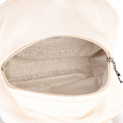 Chanel Calfskin Round Bowling Bag White 5 of 9