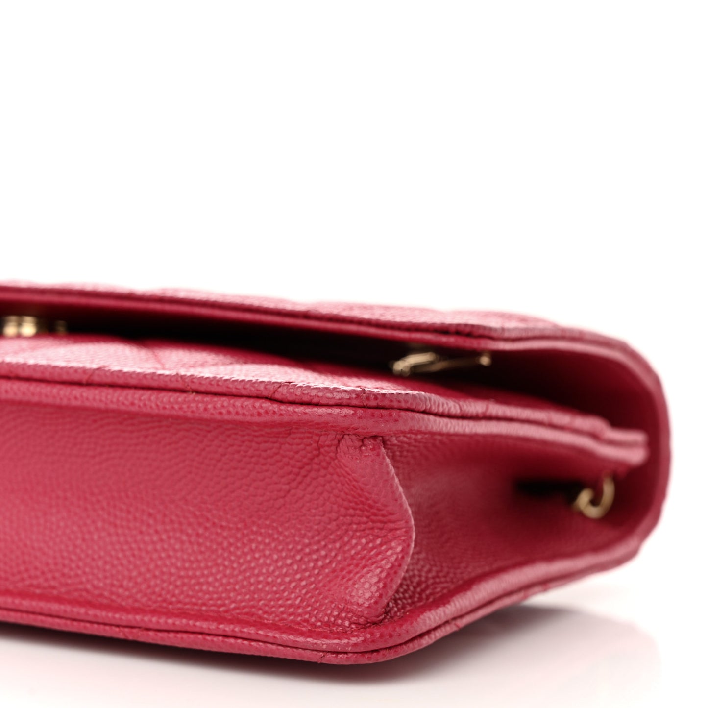 Caviar Quilted Wallet on Chain WOC Dark Pink