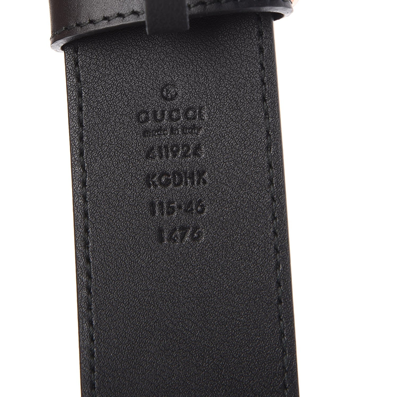 Gucci GG Supreme Monogram Selleria Calfskin Interlocking G 40mm Belt 115 46 Black Grey 5 of 5